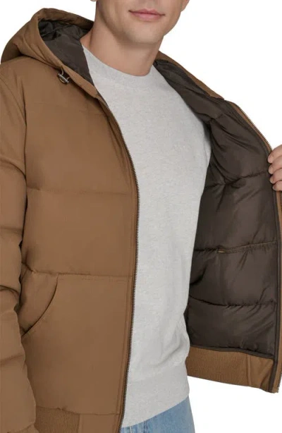 Levi's Men's Quilted Bomber With Hood Jacket In Brown
