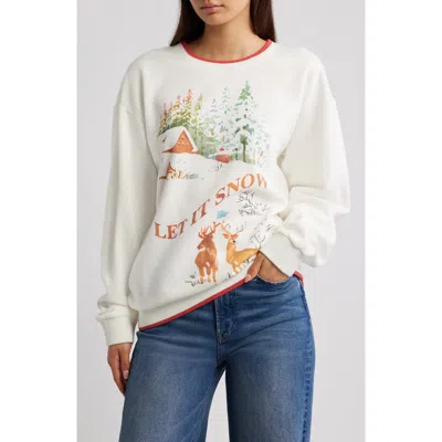 Golden Hour Let It Snow Graphic Sweatshirt In Multi