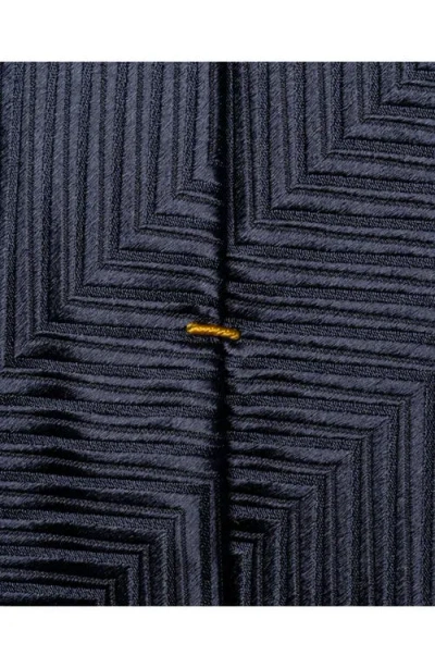 Eton Herringbone Silk Tie In Blue