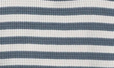 Quincy Mae Stripe Waffle Knit Organic Cotton Sweatshirt & Joggers Set In Black