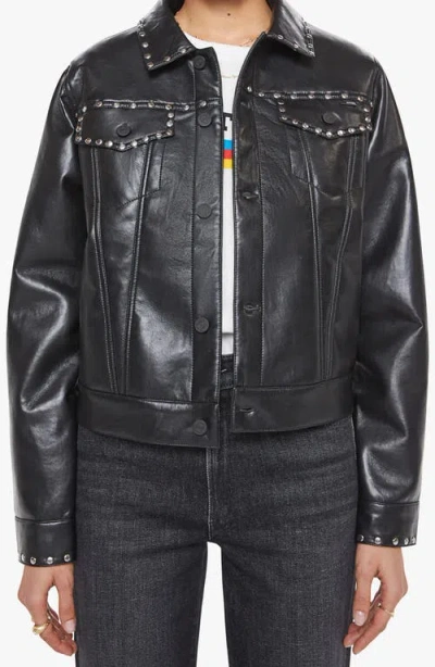 Mother The Bruiser Faux Leather Biker Jacket Black