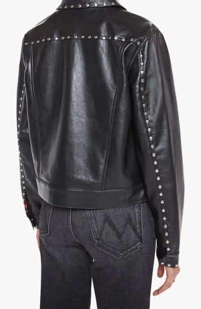Mother The Bruiser Faux Leather Biker Jacket Black