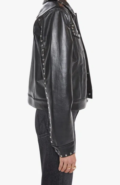Mother The Bruiser Faux Leather Biker Jacket Black