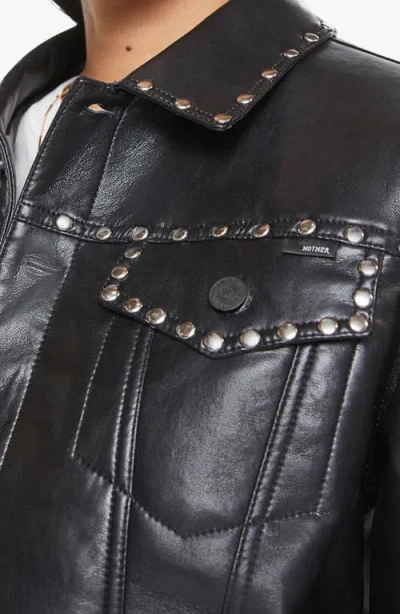Mother The Bruiser Faux Leather Biker Jacket Black