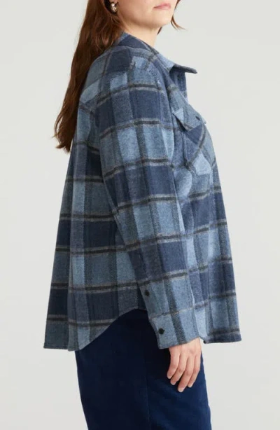 Universal Standard Maine Flannel Button-up Shirt In Blue