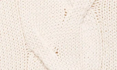 Mango Trenzas Cable Roll Neck Sweater In White