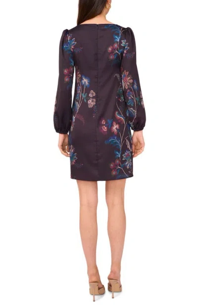 Vince Camuto Long Sleeve Satin Shift Dress In Blue