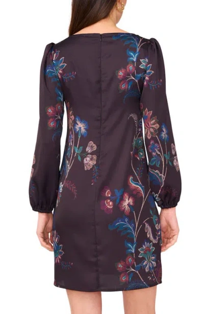 Vince Camuto Long Sleeve Satin Shift Dress In Blue