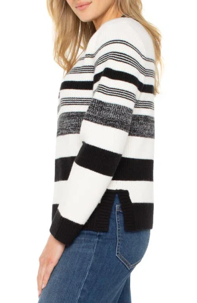 Liverpool Los Angeles Women's Long-sleeve V-neck Sweater In White