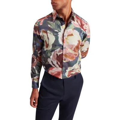 Ted Baker Brynhil Regular Fit Large Painted Floral Shirt In Multi