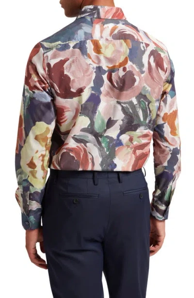 Ted Baker Brynhil Regular Fit Large Painted Floral Shirt In Multi