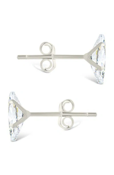 Sterling Forever Marquise-cut Cubic Zirconia Stud Earrings In Metallic
