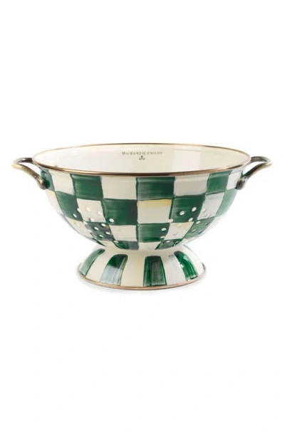 Mackenzie-childs Mackenzie Childs Emerald Check Large Colander In Green