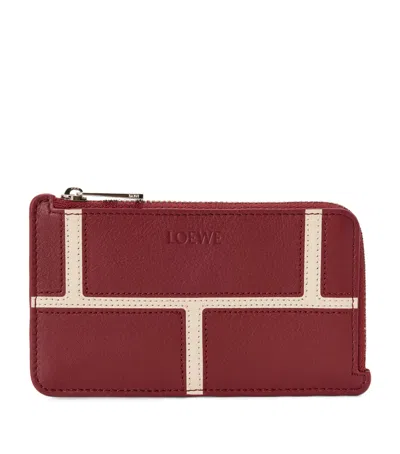 Loewe Leather Brick Card Holder In Brown