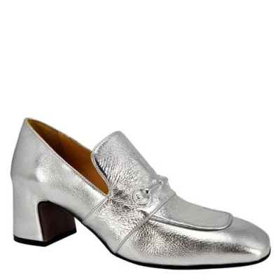 Madison Maison Leather Hidden Bit Heel Loafer In Silver