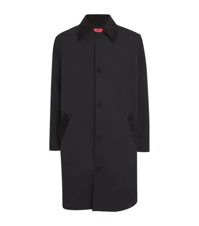 424 Leather-trim Trench Coat In Black