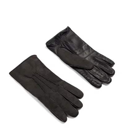 Dunhill Leather Gloves In Black