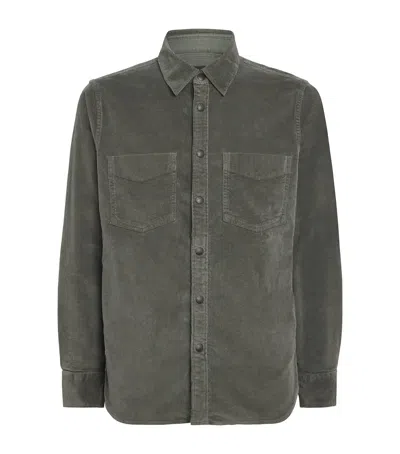 Rag & Bone Stretch-cotton Corduroy Cpo Overshirt In Green