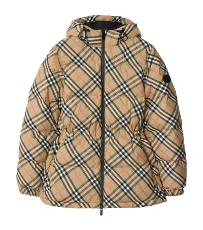 Burberry Reversible Check Hooded Puffer Jacket In Multi