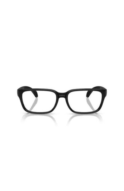 Moncler 57mm Rectangle Optical Glasses In Black
