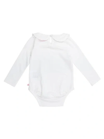 Rufflebutts Baby Girls Knit Long Sleeve Ruffle Peter Pan Bodysuit In White