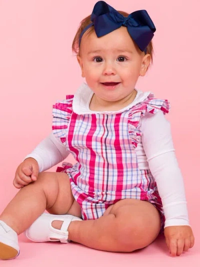 Rufflebutts Baby Girls Knit Long Sleeve Ruffle Peter Pan Bodysuit In White