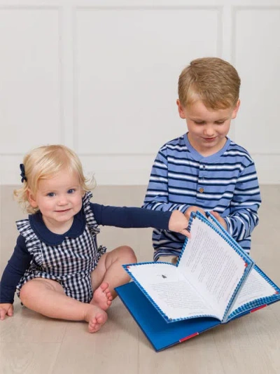 Rufflebutts Baby Girls Knit Long Sleeve Ruffle Peter Pan Bodysuit In Blue