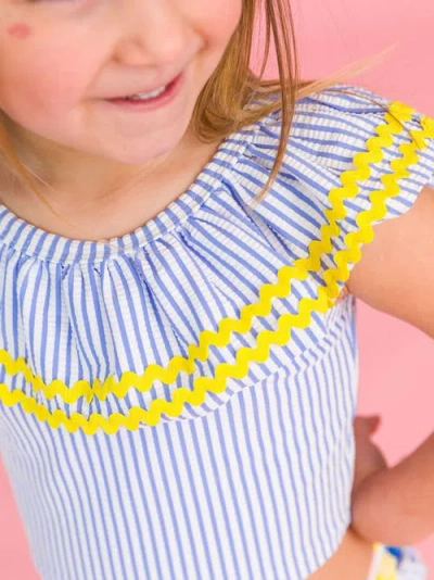 Rufflebutts Upf50 Ric Rac Ruffle Tankini In Blue