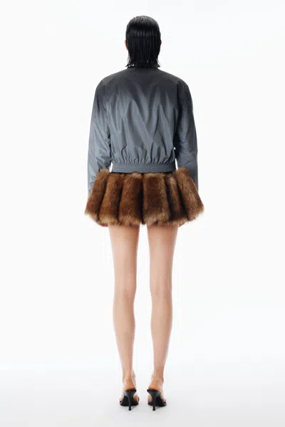 Alexander Wang Gradient Reflective Crop Track Jacket In Multi