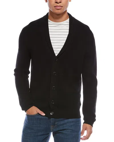 Mette Merino Wool Shawl Collar Cardigan In Black
