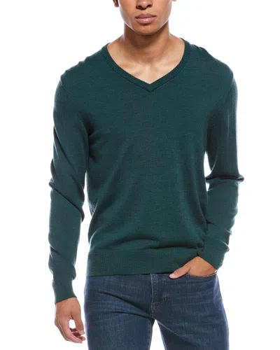 Mette Merino Wool V-neck Sweater In Green