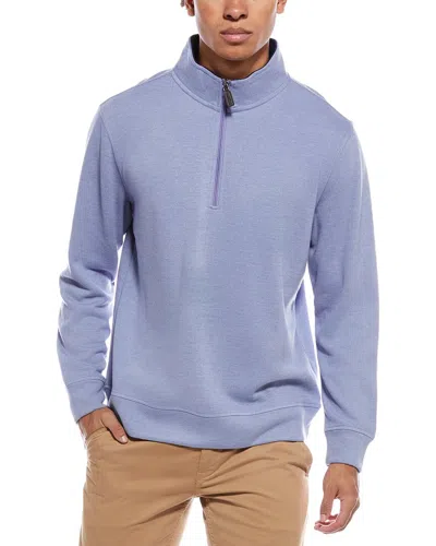 Tailorbyrd French Rib 1/4-zip Mock Neck Pullover In Purple