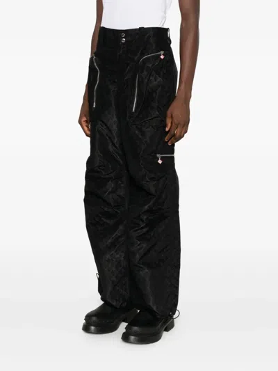 Casablanca Monogram-pattern Trousers In Black