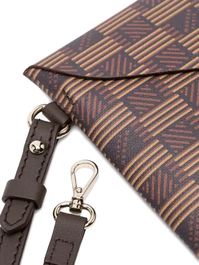Moreau Geometric-pattern Clutch Bag In Brown