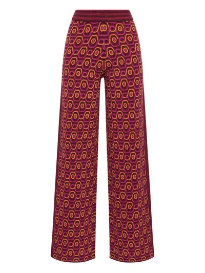 Maliparmi Geometric-pattern Wide-leg Trousers In Red