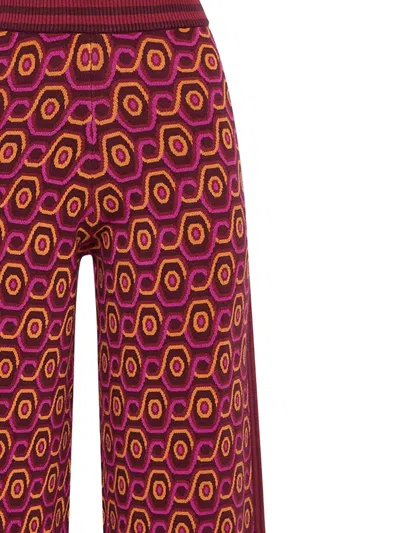 Maliparmi Geometric-pattern Wide-leg Trousers In Red