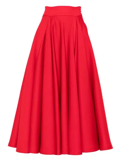 M.marquise Ingrid Midi Skirt In Red