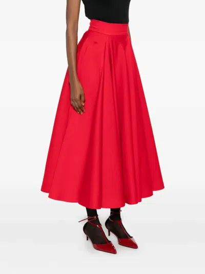 M.marquise Ingrid Midi Skirt In Red