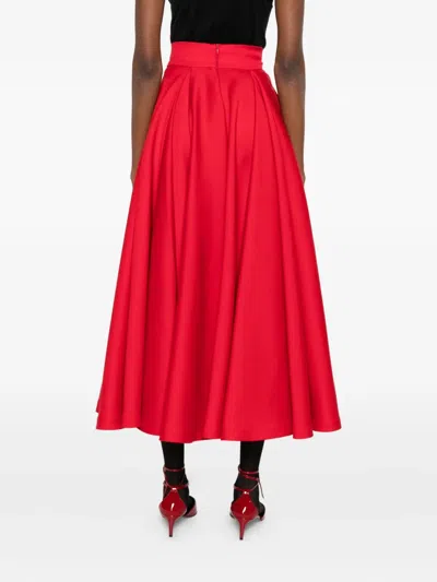 M.marquise Ingrid Midi Skirt In Red
