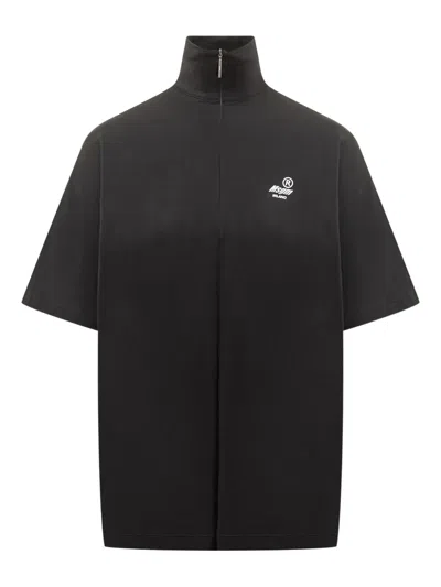 Msgm High Neck Jersey T-shirt In Black