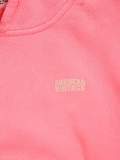 American Vintage Logo-print Hoodie In Pink