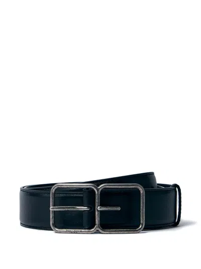Saint Laurent Double-buckle Belt In Brown