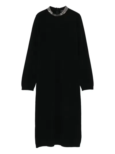 Fabiana Filippi Dresses With Long Sleeves And Metallic Collar In Multi