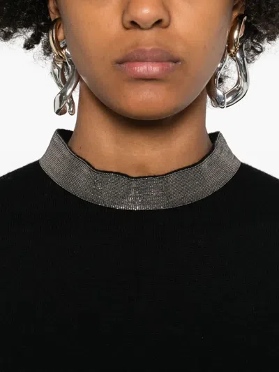 Fabiana Filippi Dresses With Long Sleeves And Metallic Collar In Multi