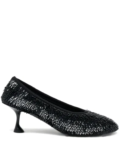 Proenza Schouler Tee Sequined Mesh Pumps In Black