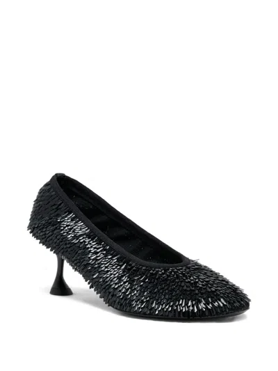Proenza Schouler Tee Sequined Mesh Pumps In Black