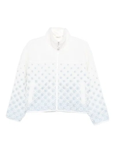 Casablanca Logo-embroidered Fleece-texture Jacket In White