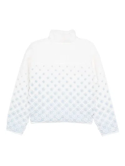 Casablanca Logo-embroidered Fleece-texture Jacket In White