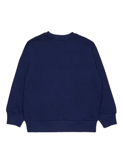 Diesel Logo-print Crew-neck Sweatshirt In Blue