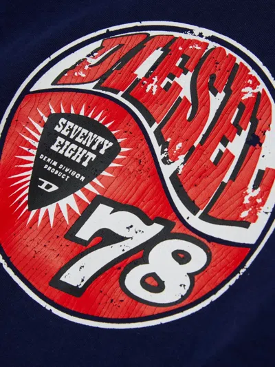 Diesel Logo-print Crew-neck Sweatshirt In Blue